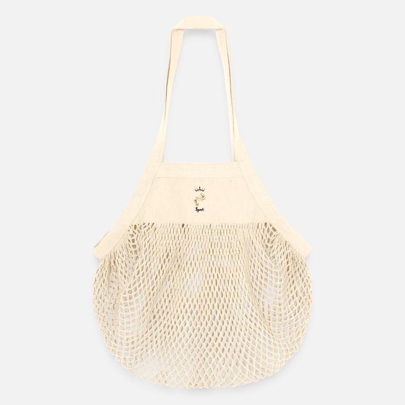Médaille Or - Sac de courses en mesh bio - nature