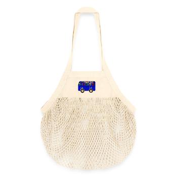 Tour Bus Silhouette Burst on Blue - Organic Mesh Shopping Bag - nature - Front