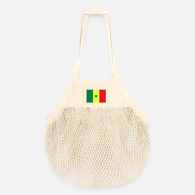 Drapeau du Sénégal Vert JauneRouge - Sac de courses en mesh bio - nature