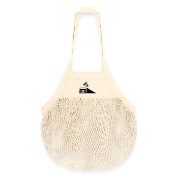 Rollstuhlfahrer springt über eine Rampe # - Organic Mesh-Einkaufstasche - Natur - Vorne