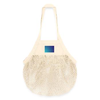 Kreisender Cyan-Violett Gradient - Organic Mesh-Einkaufstasche - Natur - Vorne