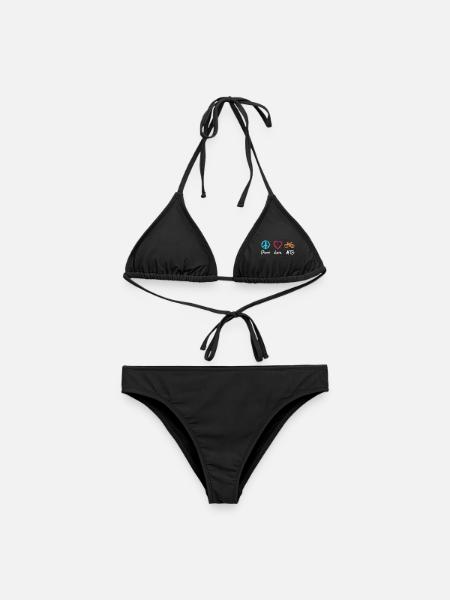 Peace Love MTB - Frauen Bikini - Schwarz