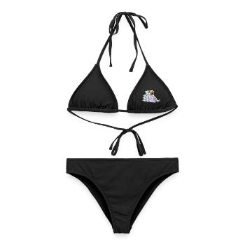 Müder Mops im Pyjama Hund - Frauen Bikini - Schwarz - Vorne - AI Model Female 172 light (172cm)