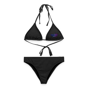 Berliner Skyline Skizze  - Frauen Bikini - Schwarz - Vorne - AI Model Female 172 light (172cm)
