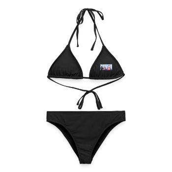 Jesus „Nur Wasser“ Meme - Frauen Bikini - Schwarz - Vorne - AI Model Female 172 light (172cm)