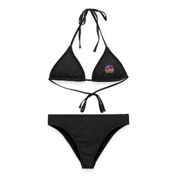 Palmier Crépuscule Vintage - Frauen Bikini - Schwarz - Vorne - AI Model Female 172 light (172cm)