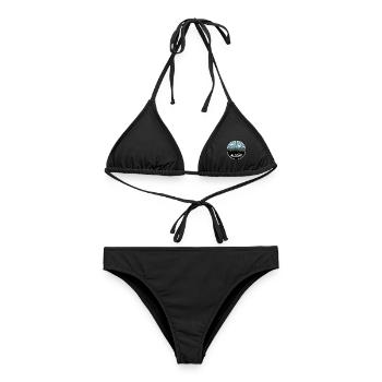 Ligne d’horizon de l’heure bleue de l’Allgäu - Bikini femme - noir - Devant - AI Model Female 172 light (172cm)