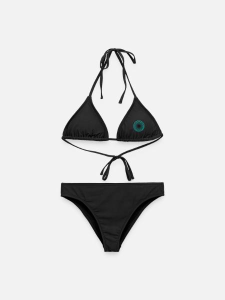 Herz im Zentrum der Kreise - Frauen Bikini - Schwarz