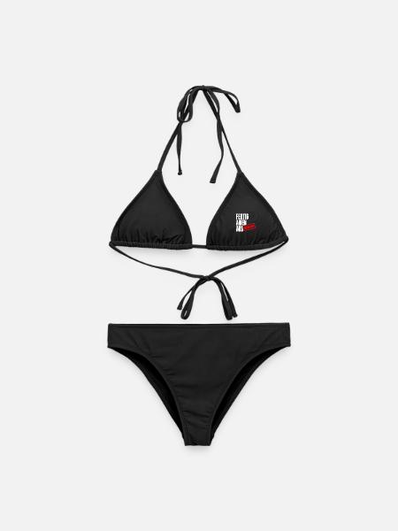 Großbuchstaben Stempelbanner - Fertig Amen Aus - Frauen Bikini - Schwarz
