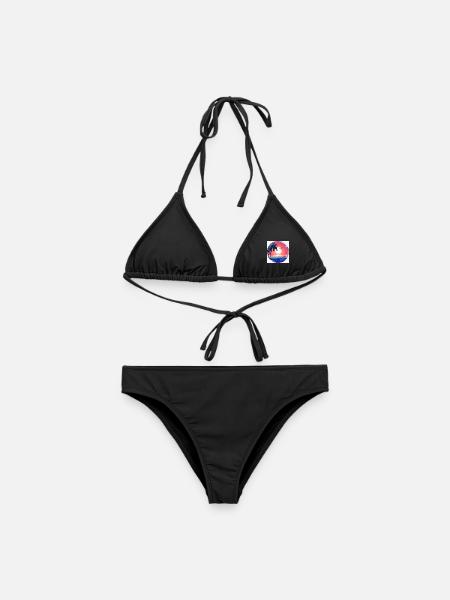 Sonnenuntergangs-Palmenkreis Ozean-Leuchten - Frauen Bikini - Schwarz