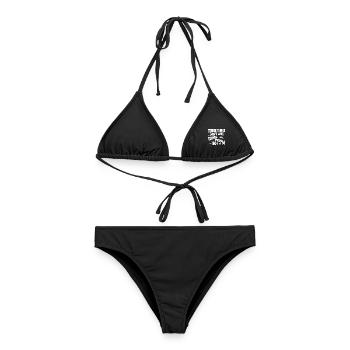 Tough times don’t last, tough people do - Frauen Bikini - Schwarz - Vorne - AI Model Female 172 light (172cm)