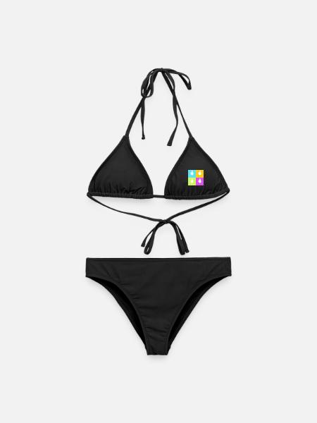 MeinsMeinsMeins - buntes Möwen Pop up - Frauen Bikini - Schwarz