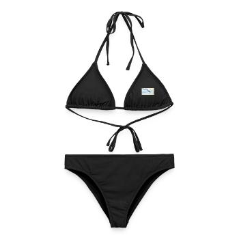 Lichtfluss am Wasser - Frauen Bikini - Schwarz - Vorne - AI Model Female 172 light (172cm)