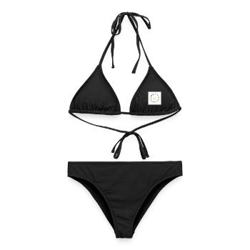 Team Bride mit Blumenkranz - Frauen Bikini - Schwarz - Vorne - AI Model Female 172 light (172cm)