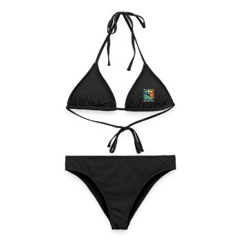 Im Zweifel Gas geben – Schneemobil-Schlittenfahrer - Frauen Bikini - Schwarz - Vorne - AI Model Female 172 light (172cm)