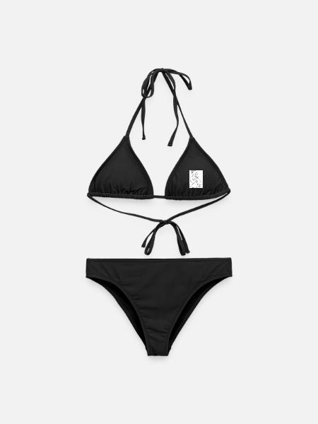 Kaffeepause Linienkunst - Frauen Bikini - Schwarz