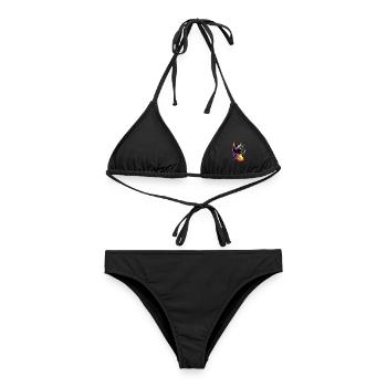 Chat coloré arc-en-ciel couleurs Popart chat maman chats - Bikini femme - noir - Devant - AI Model Female 172 light (172cm)