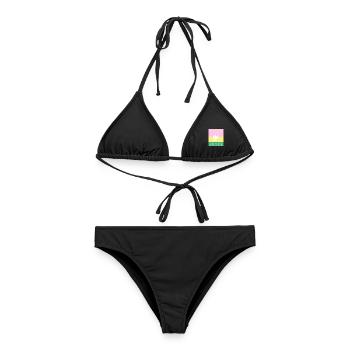 Love and peace - Frauen Bikini - Schwarz - Vorne - AI Model Female 172 light (172cm)