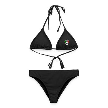 Souvenir toscane en t-shirt tricolore d’Italie - Bikini femme - noir - Devant - AI Model Female 172 light (172cm)