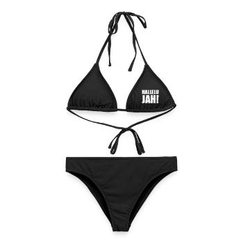 Hallelu Jah weiss - Frauen Bikini - Schwarz - Vorne - AI Model Female 172 light (172cm)