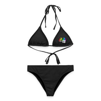Motif de jeu coloré de niveau 13 pour le 13e anniversaire - Bikini femme - noir - Devant - AI Model Female 172 light (172cm)