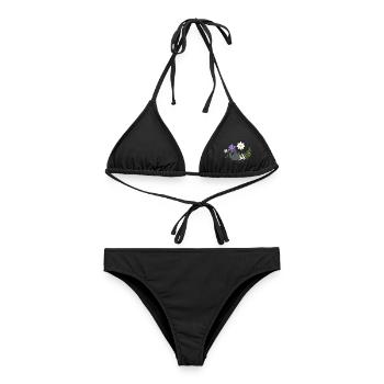 Dachs · Pflanzenliebhaber · Geschenkidee · Farn - Frauen Bikini - Schwarz - Vorne - AI Model Female 172 light (172cm)