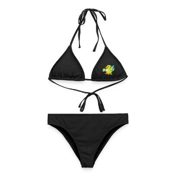 Parrot Singer Microphone Chant - Bikini femme - noir - Devant - AI Model Female 172 light (172cm)