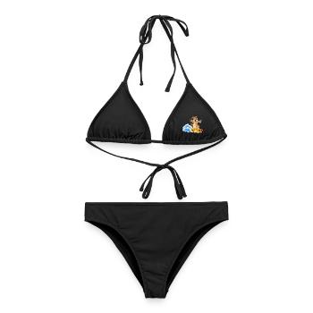 Été de surf sur planche de surf sur suricate - Bikini femme - noir - Devant - AI Model Female 172 light (172cm)