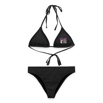 Bientôt maman LLAMA MAMAN NE CRACHE PAS REGARDS - Bikini femme - noir - Devant - AI Model Female 172 light (172cm)