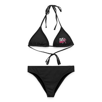 Maillot de karaté pour filles – Jouez comme une fille - Bikini femme - noir - Devant - AI Model Female 172 light (172cm)
