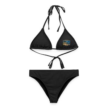Zypern Paphos Vintage Reisemarke - Frauen Bikini - Schwarz - Vorne - AI Model Female 172 light (172cm)