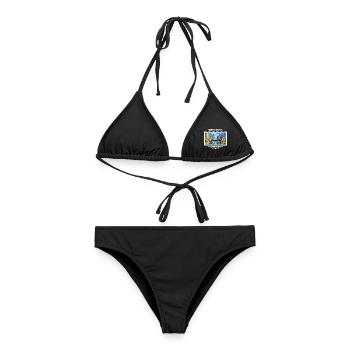 Vereinigte Staaten Chicago Vintage Reisemarke - Frauen Bikini - Schwarz - Vorne - AI Model Female 172 light (172cm)