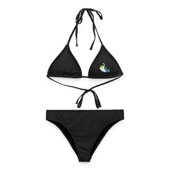 Plongée en apnée avec plongeur de dauphins - Bikini femme - noir - Devant - AI Model Female 172 light (172cm)