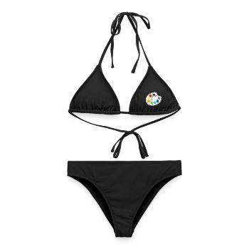 Artiste (blanc) - Bikini femme - noir - Devant - AI Model Female 172 light (172cm)