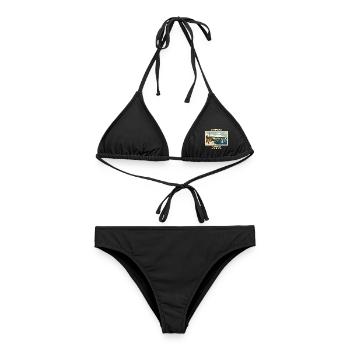 Dänemark Aarhus Vintage Reisemarke - Frauen Bikini - Schwarz - Vorne - AI Model Female 172 light (172cm)