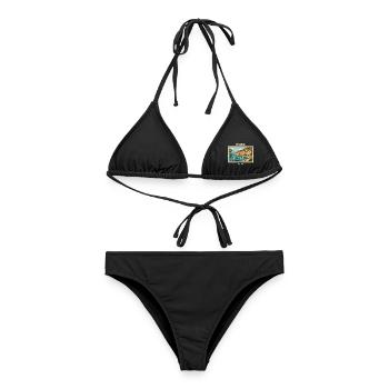 Frankreich Cassis Vintage Reisemarke - Frauen Bikini - Schwarz - Vorne - AI Model Female 172 light (172cm)