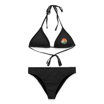 Drôle Heureux Paresseux Dormant Paresseux Vivant Le Rêve - Bikini femme - noir - Devant - AI Model Female 172 light (172cm)