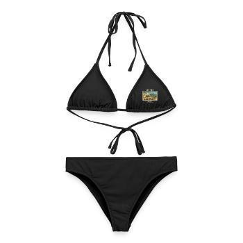 Österreich Bad Ischl Vintage Reisemarke - Frauen Bikini - Schwarz - Vorne - AI Model Female 172 light (172cm)