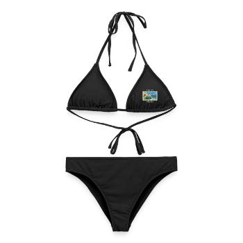 Italien Syrakus Vintage Reisemarke - Frauen Bikini - Schwarz - Vorne - AI Model Female 172 light (172cm)