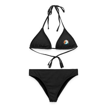 Mouette mignon drôle Kawaii dessin animé Animal Animal Logo - Bikini femme - noir - Devant - AI Model Female 172 light (172cm)
