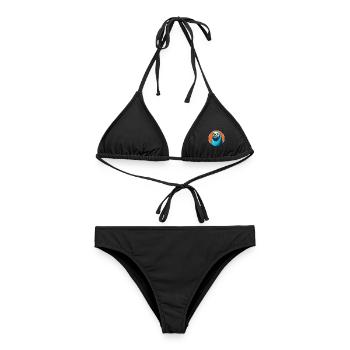 phoque mignon kawaii dessin animé clipart animal de compagnie logo - Bikini femme - noir - Devant - AI Model Female 172 light (172cm)
