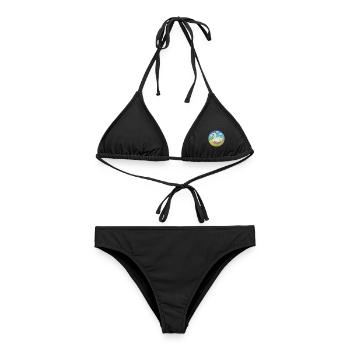 cygne mignon kawaii dessin animé clipart animal de compagnie - Bikini femme - noir - Devant - AI Model Female 172 light (172cm)