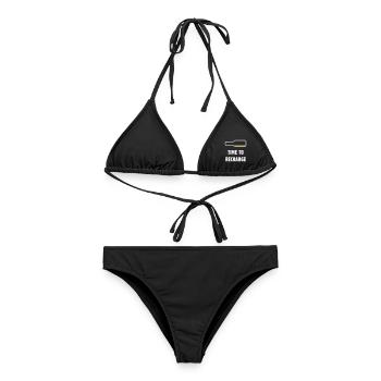Temps de recharge (Bière / Bière / NEG 2C) - Bikini femme - noir - Devant - AI Model Female 172 light (172cm)