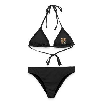 70e anniversaire, 70 ans - Bikini femme - noir - Devant - AI Model Female 172 light (172cm)
