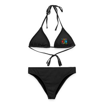 Mehrfarbige Handabdrücke - Frauen Bikini - Schwarz - Vorne - AI Model Female 172 light (172cm)