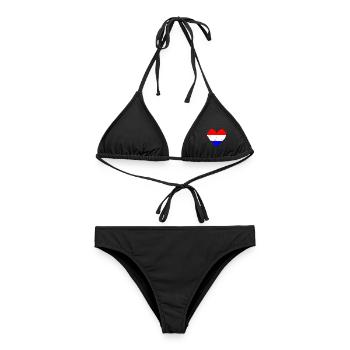 Holland Flagge Herz used - Frauen Bikini - Schwarz - Vorne - AI Model Female 172 light (172cm)