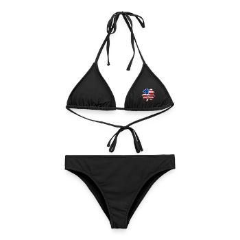USA Flagge Vierblättriges Kleeblatt - Frauen Bikini - Schwarz - Vorne - AI Model Female 172 light (172cm)