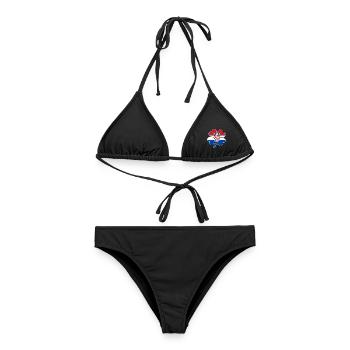 Kroatien Flagge Vierblättriges Kleeblatt - Frauen Bikini - Schwarz - Vorne - AI Model Female 172 light (172cm)