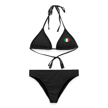 Drapeau italien coup de pinceau - Bikini femme - noir - Devant - AI Model Female 172 light (172cm)