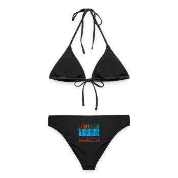 Millésime Septembre 1986 39 ans Cadeaux d’anniversaire - Bikini femme - noir - Dos - AI Model Female 172 light (172cm)